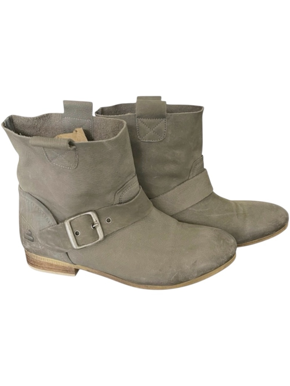 Bullboxer Grey Leather Slouch Buckle Ankle Boot (40)